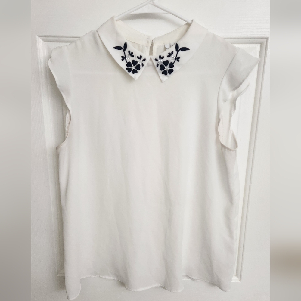 Elle Sheer Blouse with Peter Pan Collar